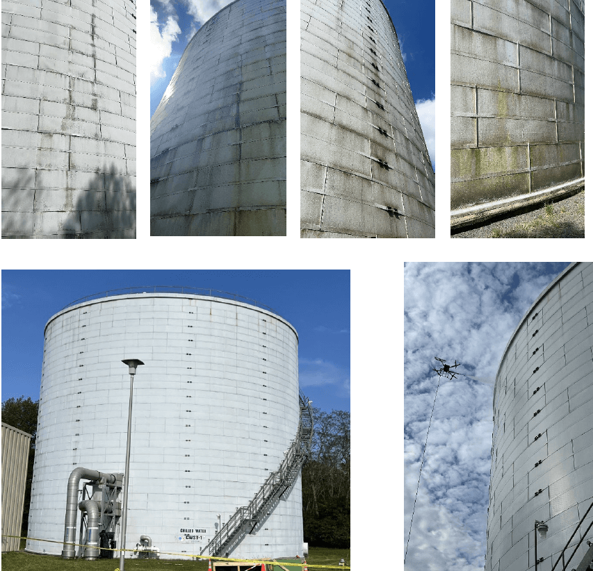 Industrial infrastructure drone cleaning